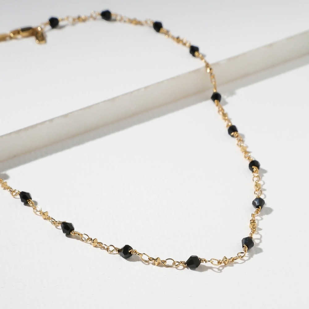 New Vanessa Mooney THE COSIMO CHAIN gold black